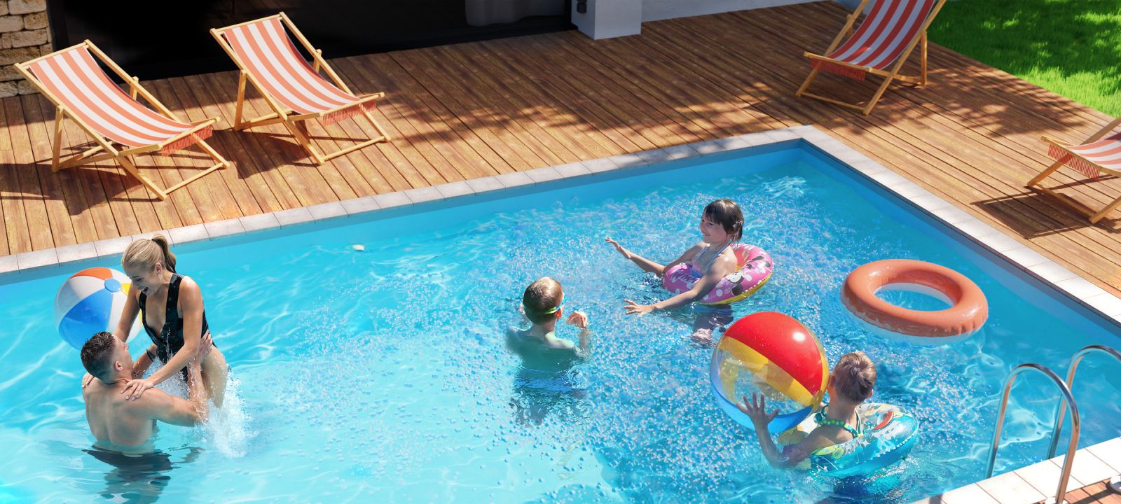 installation en prise balai sur piscine extrieure
